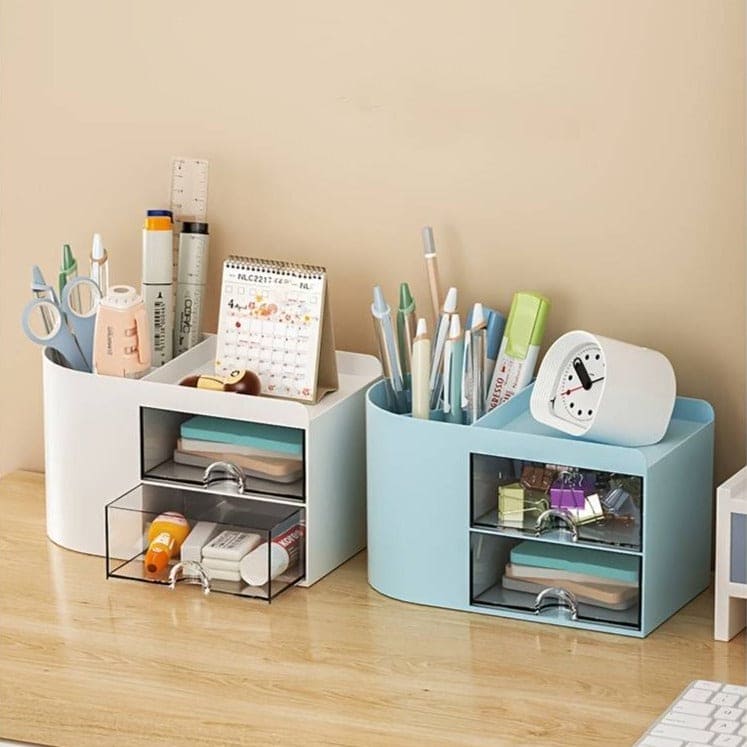 2 Drawers Simple Pen Holder, Multifunction Pencil Storage Box, Student Office Stationary Organizer, Transparent Drawer Storage Organizer, Large Capacity Sundries Storage Box, Countertop Transparent Cabinet Desk Organizer 2 Drawers Simple Pen Holder, Multifunction Pencil Storage Box, Student Office Stationary Organizer, Transparent Drawer Storage Organizer, Large Capacity Sundries Storage Box, Countertop Transparent Cabinet Desk Organizer